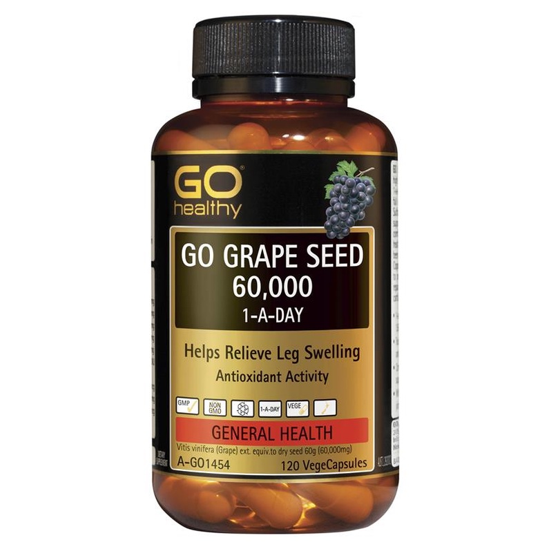 ภาพสินค้าGO Healthy Grape Seed 60000mg 120 Vege Capsules สารสกัดจากเมล็ดองุ่นเข้มข้น OPC 465 mg จากร้าน eucerinthiiland บน Shopee ภาพที่ 1