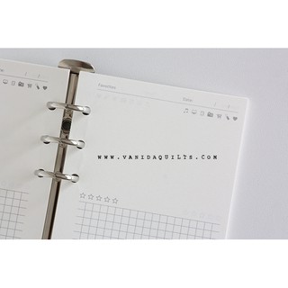 รีฟิว ไส้กระดาษสมุดโน๊ต แบบกระดาษเปล่าและตาราง - DIY Notebook Refill ขนาด 9.4 x 17.1 cm (รหัส 1413-0010)