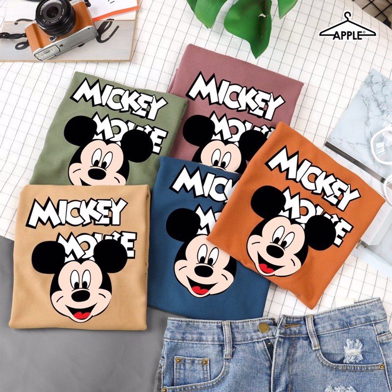 เสื้อยืด-ลาย-mickey-amp-minnie-ผ้าโปโล