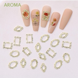 Aroma กรอบรูป สีทอง สีเงิน สไตล์ยุโรปย้อนยุค สําหรับตกแต่งเล็บ DIY