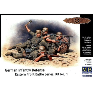 โมเดลประกอบฟิกเกอร์ทหาร Master Box 1/35MB35102 German Infantry Defense, Eastern Front Battle Series, Kit No.1
