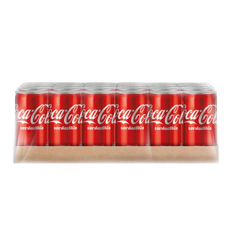 โค้ก-น้ำอัดลม-รส-ออริจินัล-180-มล-24-กระป๋อง-coke-soft-drink-original-180ml-pack-24