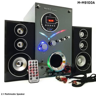 Music D.J. M-M9100A Speaker 2.1Ch + BLUETOOTH, FM,USB,SD,Mic ลำโพงพร้อมซับวูฟเฟอร์