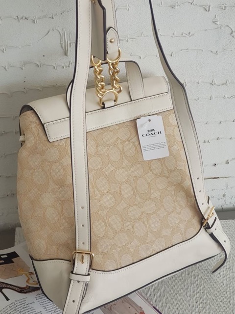 Elle backpack in signature jacquard sale