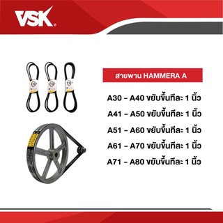 สายพานHAMMERA สายพานคุณภาพ สายพานร่องA ขนาดA71 - A80 สายพานเพื่อเกษตรกรไทย