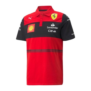 ชุดแข่งรถ F1 เสื้อโปโลแขนสั้น ลายทีมเฟอร์รารี F1 แฟชั่นฤดูร้อน สําหรับผู้ชาย และผู้หญิง 2022