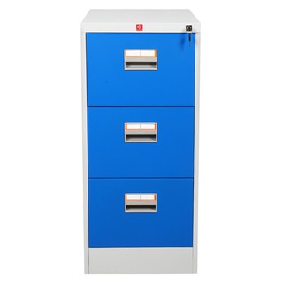 File cabinet CABINET 3 DRAWERS KCDX-3-RG BLUE Office furniture Home &amp; Furniture ตู้เอกสาร ตู้ลิ้นชักเหล็ก 3 ลิ้นชัก KCDX