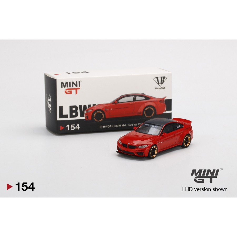 MINI GT 1/64 #154 LB☆WORKS BMW M4 Red w/ Copper Wheel แดง