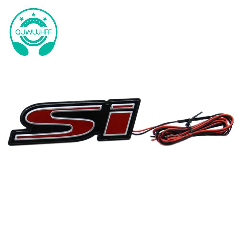 Si Logo Grille Emblem Black & Red SI Logo Front Grille Emblem Car Lid Badge – Metal Sticker Decal For Sporty Style Emblems For Cars - Foto 3