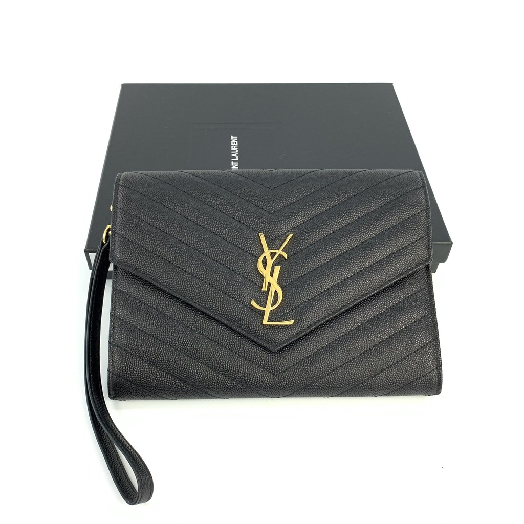 ของแท้-100-ราคาถูก-new-ysl-clutch-envelope