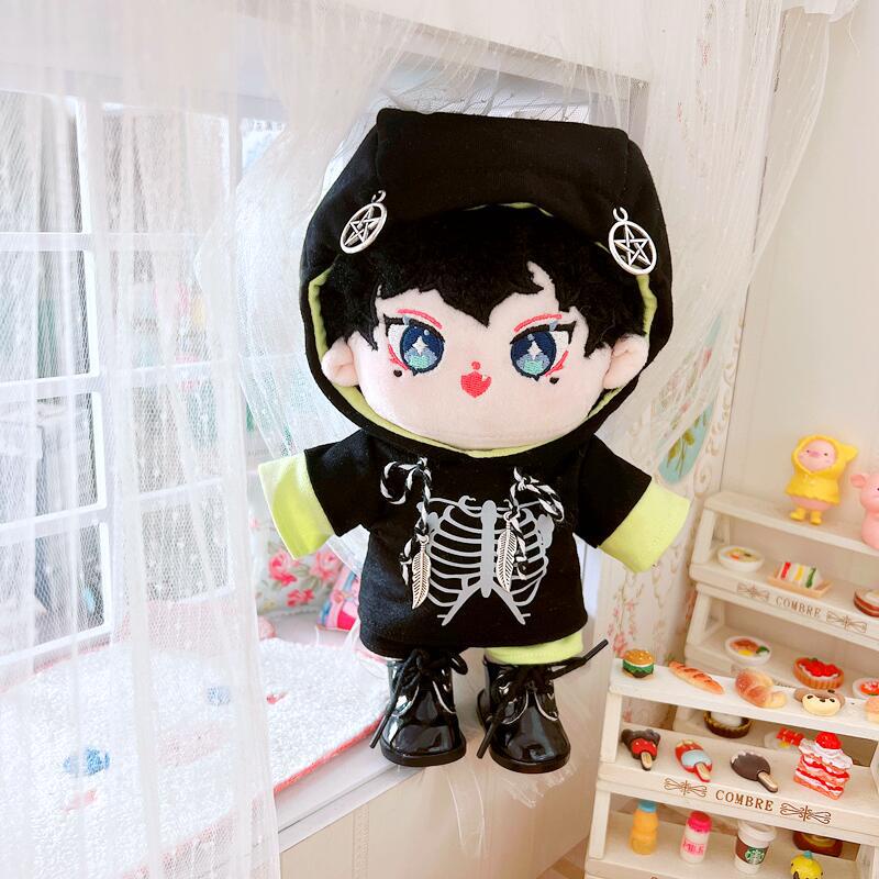 ชุดเสื้อผ้าตุ๊กตา-ผ้าฝ้าย-รูปหัวกะโหลก-ขนาด-20-ซม-สองชิ้น