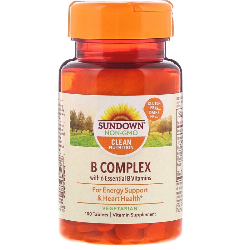 sundown-naturals-b-complex-100-tablets-วิตามินบีรวม-บำรุงสมองและระบบประสาท