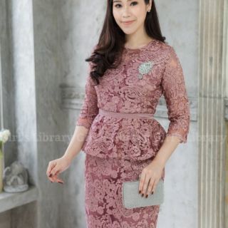 Dress ลูกไม้เอวระบาย M/L/XL/2XL