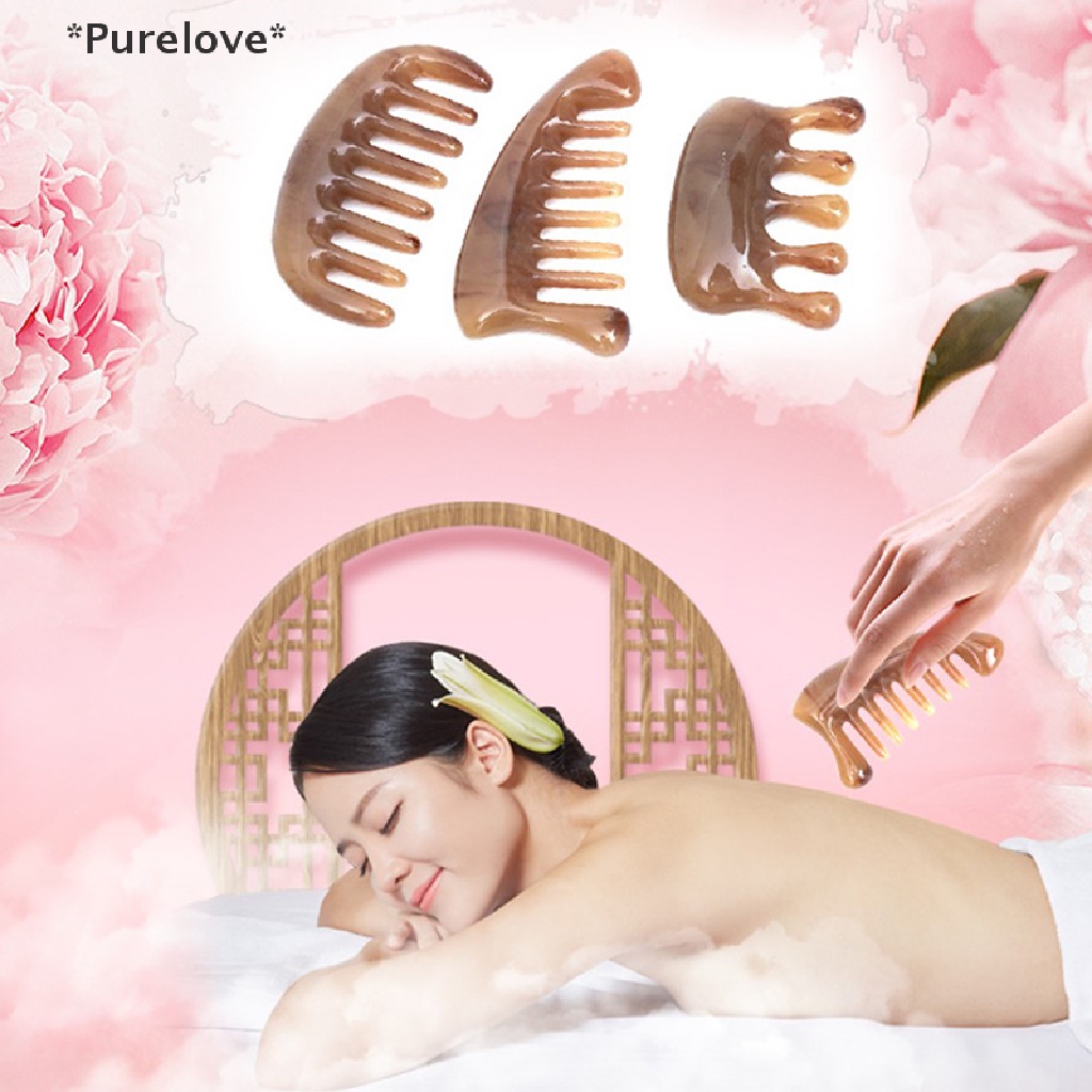 purelove-1pc-natural-resin-pocket-comb-wide-toothed-comb-spa-guasha-scalp-massager