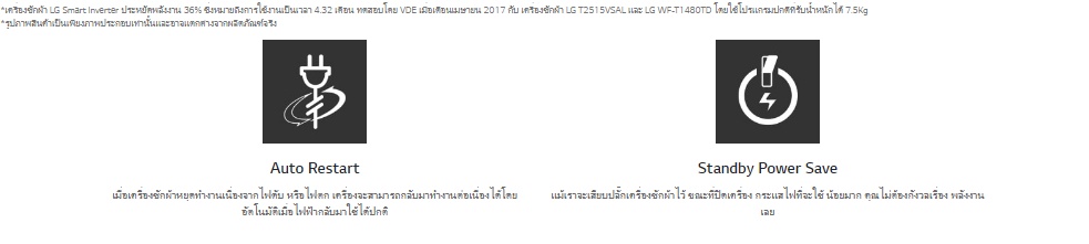 ข้อมูลประกอบของ LG เครื่องซักผ้าฝาบน รุ่น T2518VSAJ ระบบ Smart Inverter ความจุซัก 18 กก. (สีดำ)