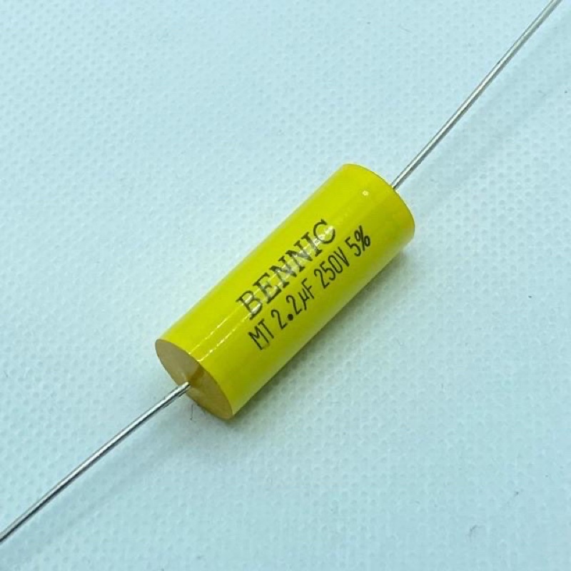 capacitor-หางหนู-ยี่ห้อ-bennic-ค่า-2-2uf-250v-สีเหลือง