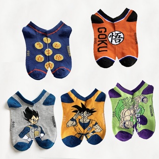 ถุงเท้า ผ้าฝ้าย ลายการ์ตูนอนิเมะ dragon ball Z Son Goku Vegeta IV น่ารัก แฟชั่นฤดูร้อน สําหรับผู้ชาย และผู้หญิง