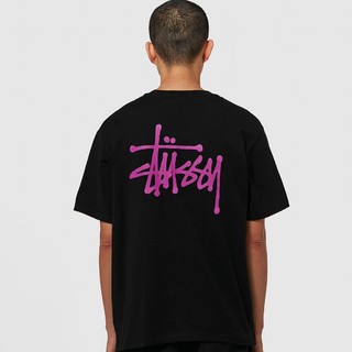 【NEW】Stussy Basic Logo เสื้อยืดลําลองสําหรับผู้ชายผู้หญิงแขนสั้นขนาดเล็ก
