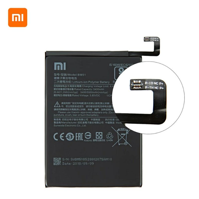 Xiao Mi ต้นฉบับ100% BM51 5500MAh แบตเตอรี่สำหรับ Xiaomi Mi Max 3 Max3 ...
