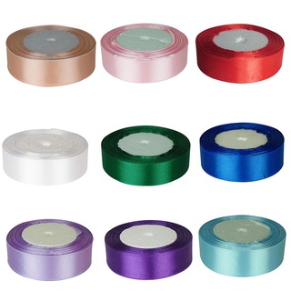 【AG】1Inch Wide Color Satin Ribbon Sewing 25Yards Wedding Birthday Party Supply Decor