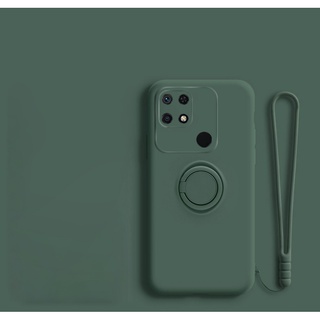 เคสซิลิโคนนิ่ม แม่เหล็ก พร้อมแหวนขาตั้ง สําหรับ Xiaomi Redmi 10C