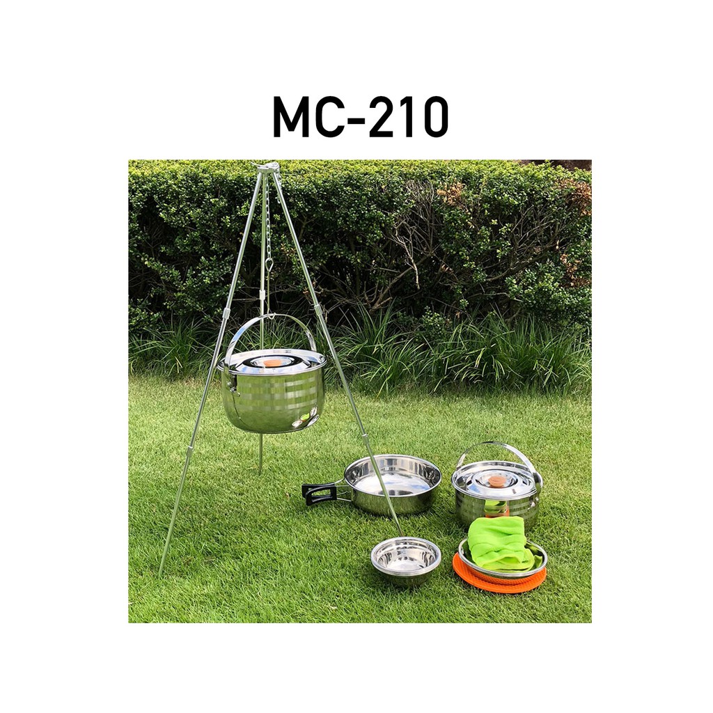 ชุดเครื่องครัว-หม้อสนาม-campingmoon-mc-210-mc-240-แสตนเลสคุณภาพพรีเมียม-สำหรับ-6-8-คน