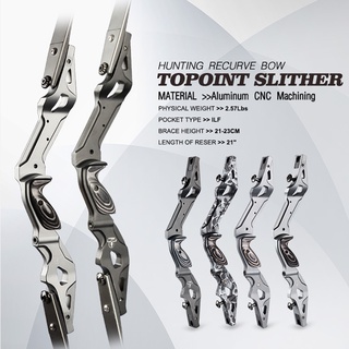 TOPOINT 21 "ความยาว ILF Recurve Bow Riser CNC Milling Bow Riser อลูมิเนียม Bow Riser เท่านั้นมือขวา