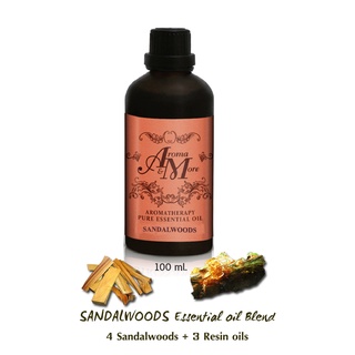 Sandalwoods Essential Oils 100% Blend น้ำมันหอมระเหยสูตรผสมแซนเดิลวูด หลายสายพันธุ์ กลิ่นหอมอบอุ่น นุ่มหวาน 100ML