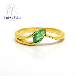 Finejewelthai-แหวนมรกต-พลอยแท้-พลอยราศี-พลอยมรกต-พลอยประจำเดือนเกิดพฤษภาคม-Emerald-Silver-R1100em_g