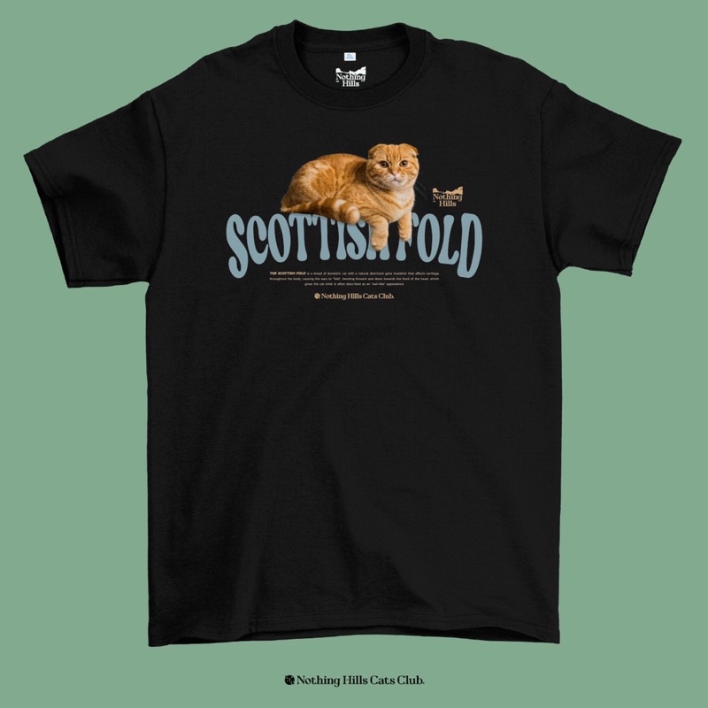 เสื้อยืดลาย-scottish-fold-สกอตติชโฟลด์-classic-cotton-unisex-by-nothing-hills-ใหม่