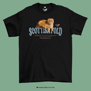 เสื้อยืดลาย SCOTTISH FOLD (สกอตติชโฟลด์) Classic Cotton Unisex by 【Nothing Hills】 ใหม่