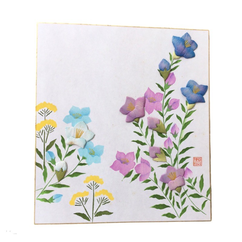 ศิลปะกระดาษสาญี่ปุ่น-ดอกไม้ตัวนูน-งานละเอียด