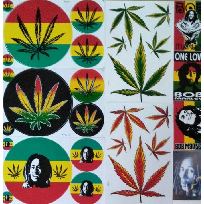 สติ๊กเกอร์แต่งรถ-ลายใบกัญชา-สติ๊กเกอร์แต่งรถ-bob-marley