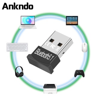 Ankndo อะแดปเตอร์ส่งสัญญาณบลูทูธ 5.0 USB รองรับ Windows 10 8 7 สําหรับเดสก์ท็อป แล็ปท็อป เมาส์ คีย์บอร์ด ไดรเวอร์ฟรี