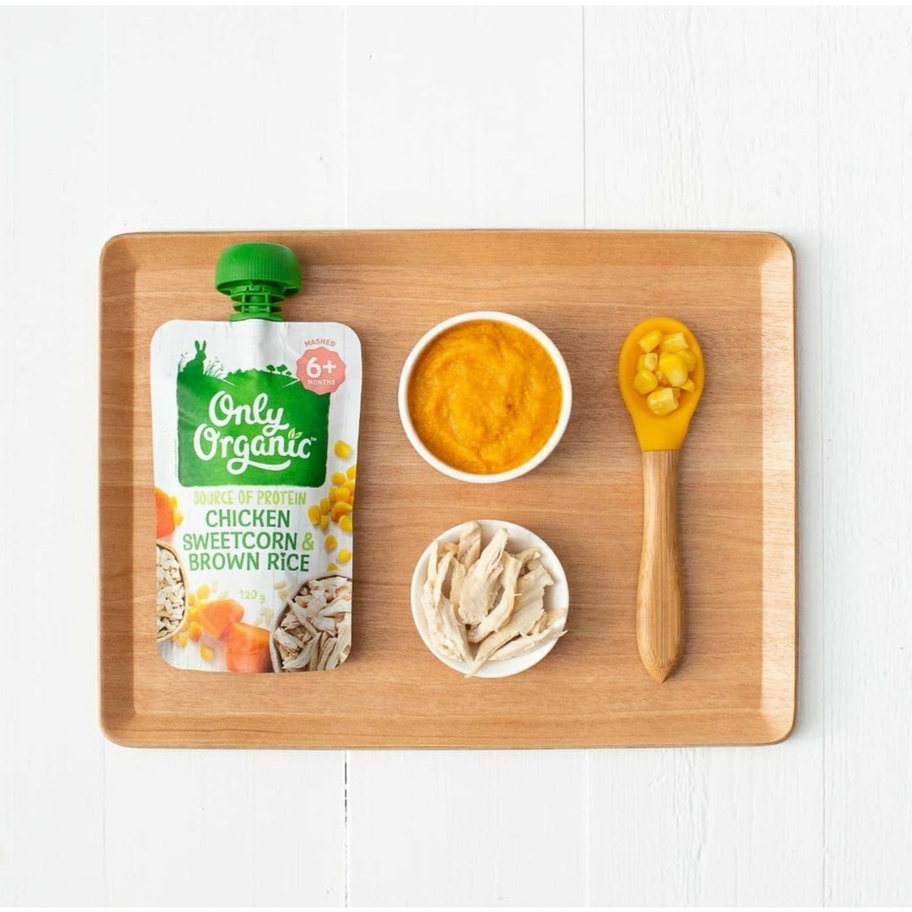 ภาพสินค้าOnly Organic ไก่ ข้าวโพดหวาน & ข้าวกล้อง, Organic Baby Foods 6+ Months จากร้าน onlyorganicthailand บน Shopee ภาพที่ 1