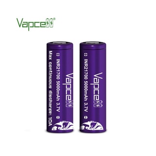 ถ่านชาร์จVapcell INR21700 5000mAh 3.7V ของแท้ จ่ายไฟ10A MAX