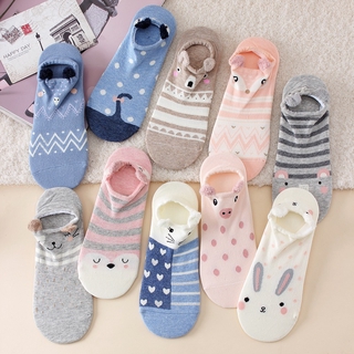 สินค้า 🧦🧦🧦ถุงเท้าผู้หญิง 3D ลายการ์ตูน น่ารักมีหู แบบมินิมอล ผ้านุ่ม ใส่สบาย‼