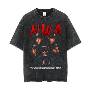 เสื้อยืด ขนาดใหญ่ พิมพ์ลาย Psycho Crucify NWA The Worlds Most Dangerous Group สําหรับผู้ชาย | หินล้างทําความสะอาด | เสื