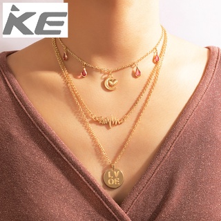 Letter Love Clavicle Chain Female Popular Simple Accessories Hip Hop Cold Freshwater Drop Diam