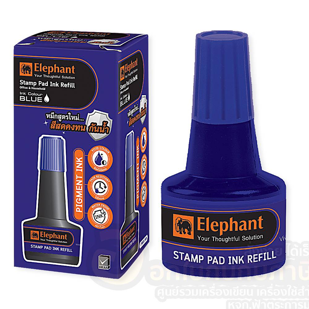 ยกโหล-น้ำหมึก-elephant-stamp-pad-ink-retill-น้ำหมึกเติมแท่นประทับ-ตราช้าง-น้ำเงิน-แดง-บรรจุ-12กล่อง-แพ็ค-พร้อมส่ง