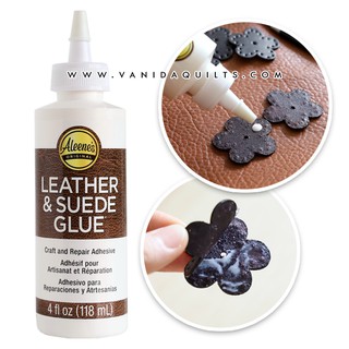 กาวติดหนัง Leather &amp; Suede Glue ของ Aleenes ขนาด 4 ออนซ์/118 ml (USA)