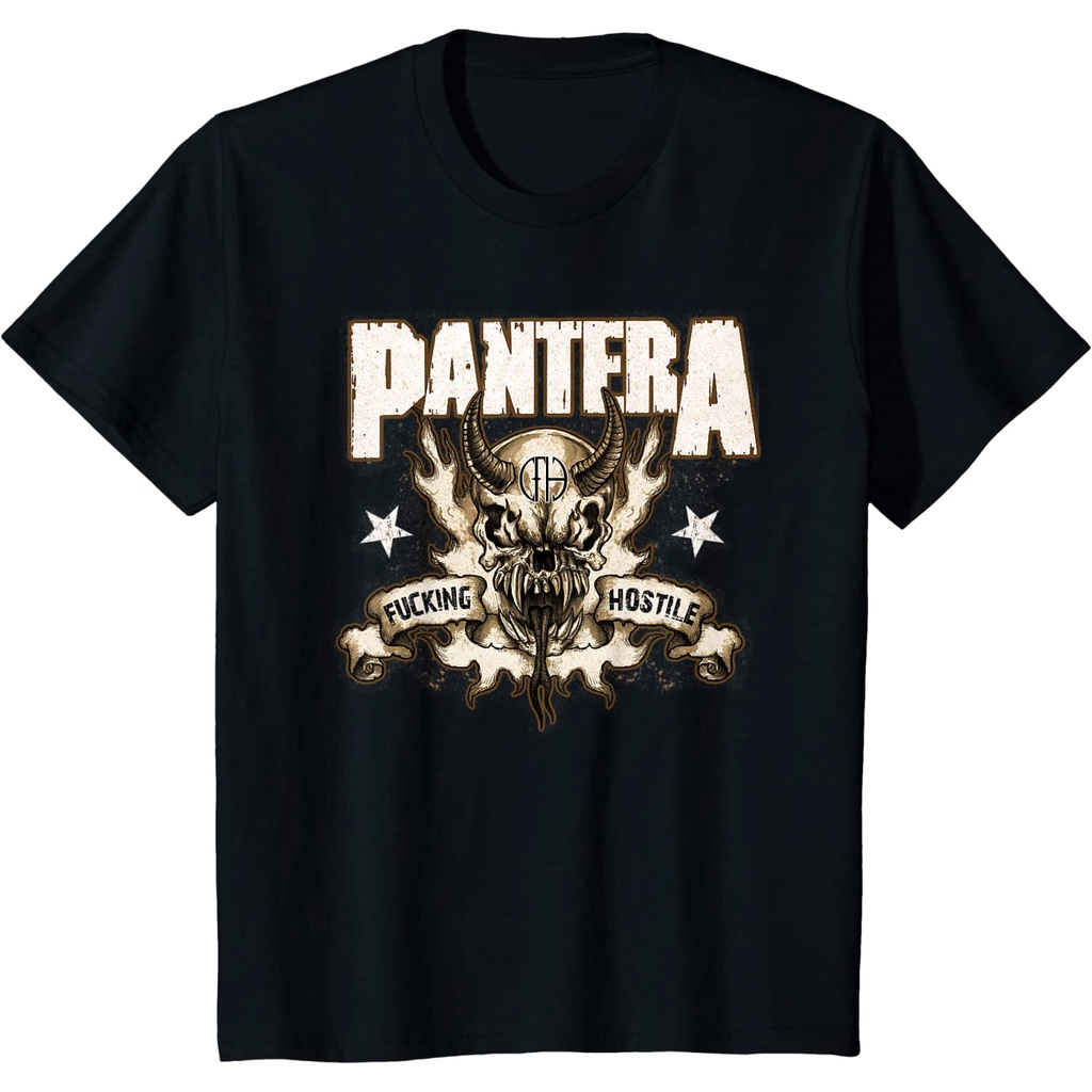 คอลูกเรือเสื้อยืดคอกลมเสื้อยืดแขนสั้น-พิมพ์ลายหัวกะโหลก-pantera-official-hostile-คุณภาพสูง-แฟชั่นฤดูร้อน-สําหรับผู้หญิงผ