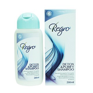 Regro Detox Shampoo 200ml. x1 ขวด แชมพูสูตรดีท็อกซ์แชมพูทำความสะอาดเส้นผม