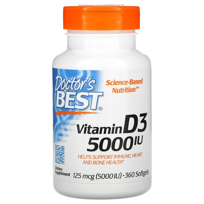 ภาพหน้าปกสินค้าวิตามินดี3 Vitamin D3 125 mcg (5,000 IU) 180 Softgels, Doctor's Best จากร้าน th9130_46356 บน Shopee