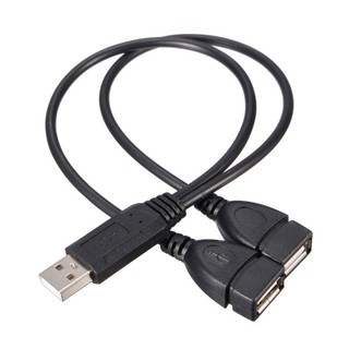 usb 2 . 0 a male to 2 dual usb female แจ็ค y - splitter hub อะแดปเตอร์พาวเวอร์สายเคเบิ้ล