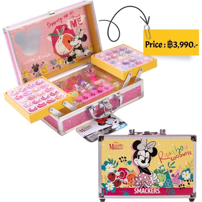 เครื่องสำอางเด็กของแท้จากอเมริกายี่ห้อ-lip-smackers-sparkle-amp-shine-minnie-mouse-train-case