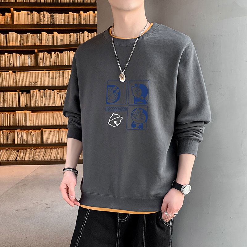 เสื้อกันหนาวแขนยาวลําลอง-คอกลม-แบบสวมหัว-สไตล์สปอร์ต-สําหรับผู้ชาย