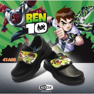 ADDA รองเท้านักเรียนชาย BEN10 สีดำ เด็กอนุบาล  รุ่นเทปติด -GS-41N11