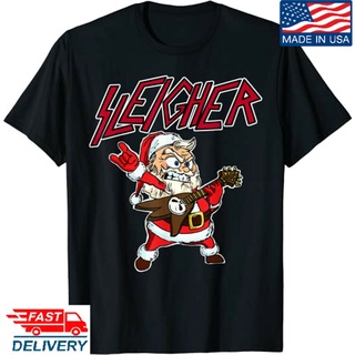 ชุดเซ็ต 2 ชิ้น - Sleigher ซานตาคลอสโลหะคริสต์มาสตลกลูกเห็บซานตาเสื้อยืด, ซานตา X - Mas Tshirt