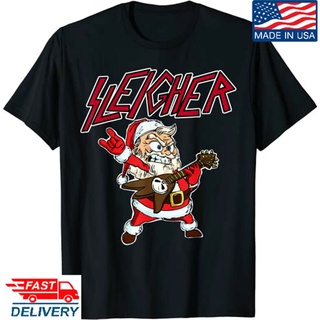ชุดเซ็ต 2 ชิ้น - Sleigher ซานตาคลอสโลหะคริสต์มาสตลกลูกเห็บซานตาเสื้อยืด, ซานตา X - Mas Tshirt